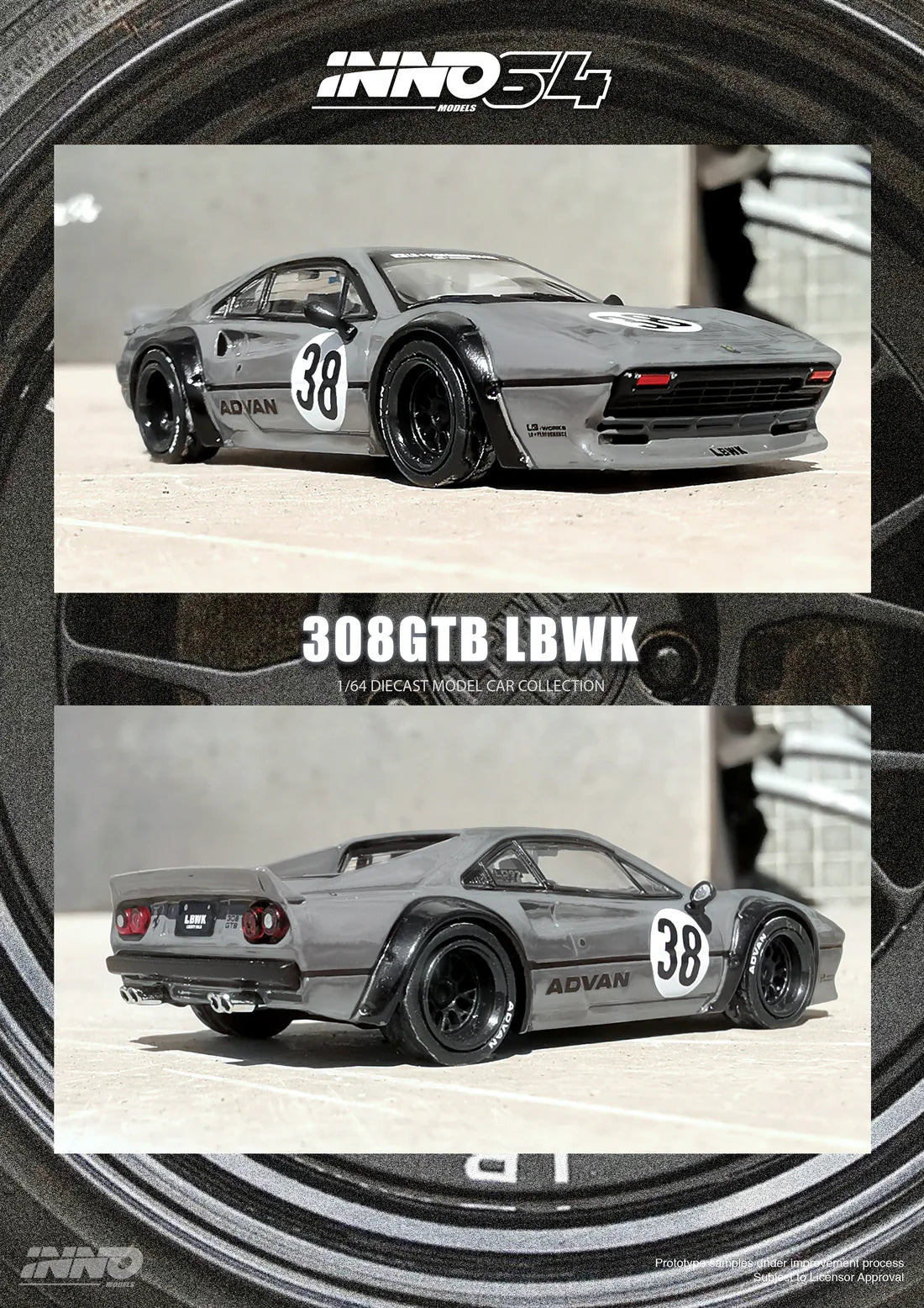 Ferrari 308 GTB Liberty Walk (Grey) INNO64 1/64