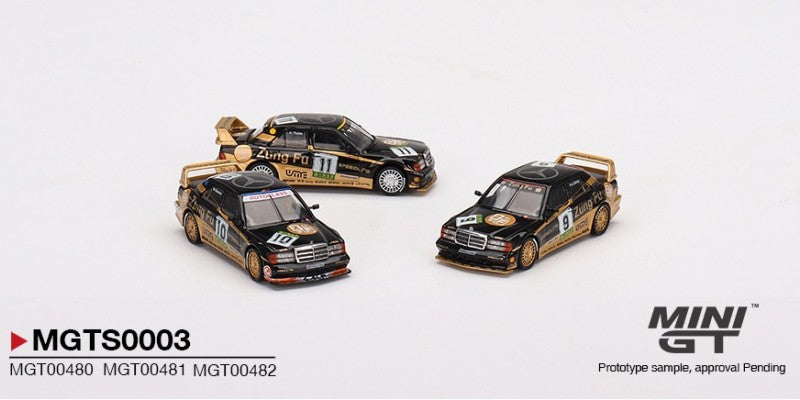 Mercedes-Benz 190E 2.5-16 AMG/Zung Fu 3 Cars Set MiniGT LIMITED 3000pcs