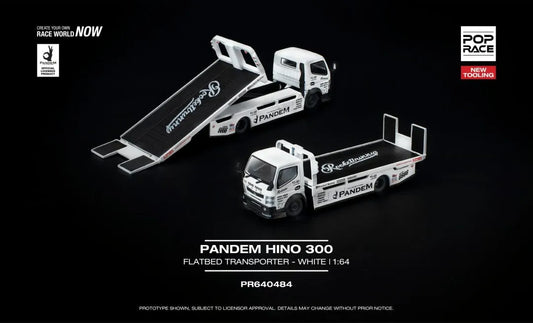 (Pre-Order) Pandem Hino 300 Flatbed Transporter White