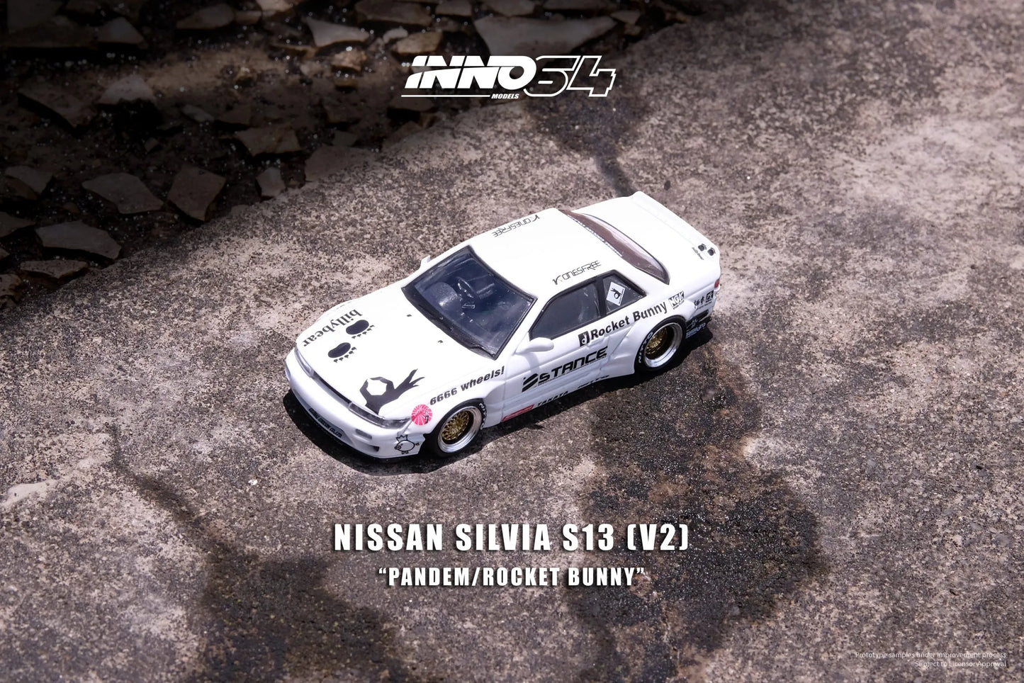 NISSAN SILVIA S13 (V2) PANDEM / ROCKET BUNNY White -INNO64