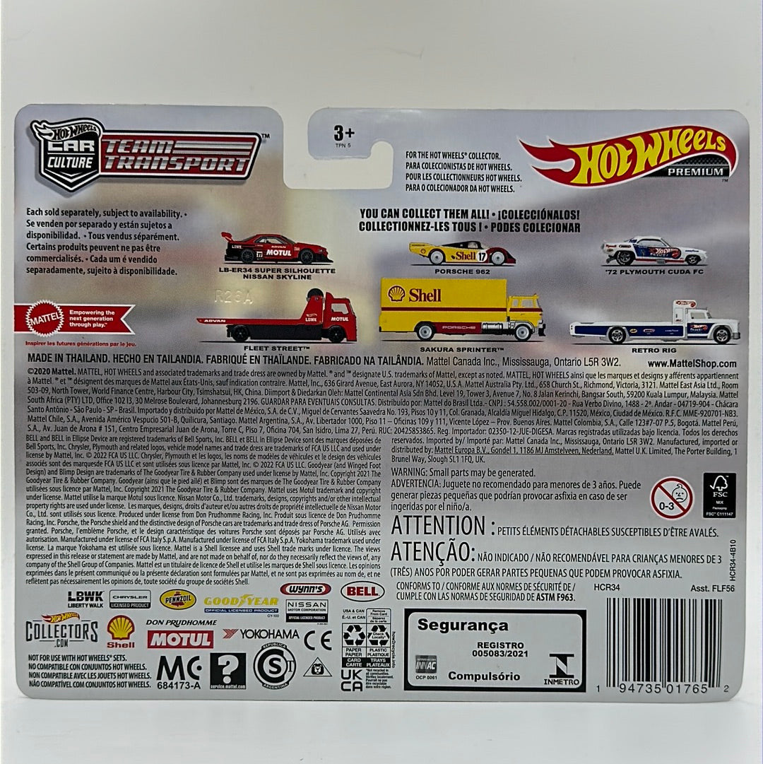 Porsche 962 SHELL Team Transport #44 Hotwheels Car Culture