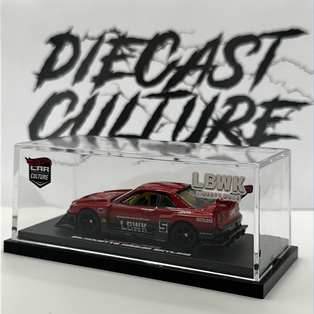 LBWK Super Silhouette Nissan Skyline R34 Hotwheels Premium w/ Custom Acrylic case