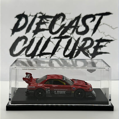 LBWK Super Silhouette Nissan Skyline R34 Hotwheels Premium w/ Custom Acrylic case