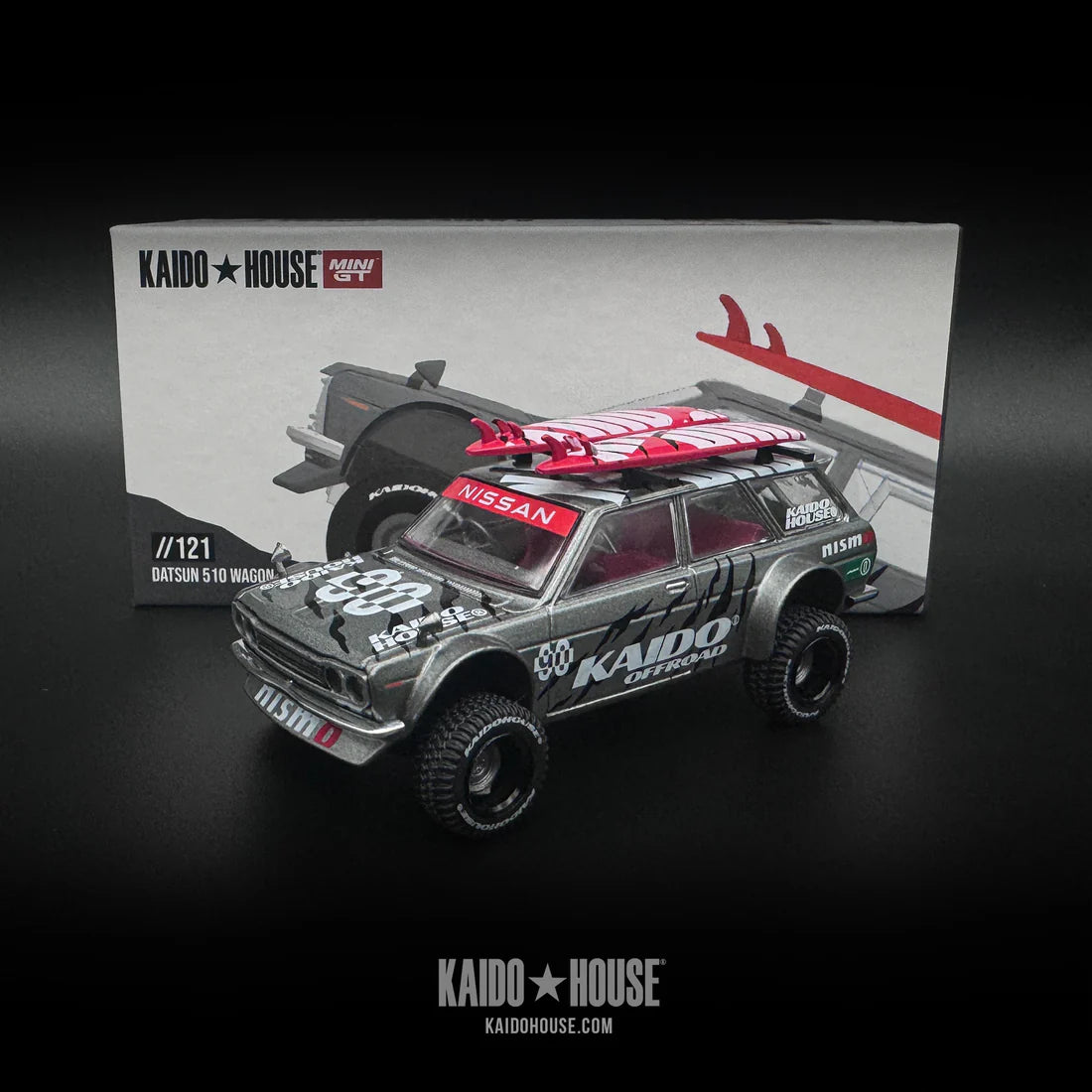 Datsun 510 Wagon 4x4 Gray - Kaido House GT - MiniGT