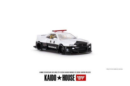 Nissan Skyline GT-R R34 Kaido Works (V2 Aero) Police - Kaido House x Mini GT