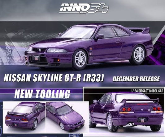 NISSAN SKYLINE GT-R (R33) MIDNIGHT (PURPLE) INNO64