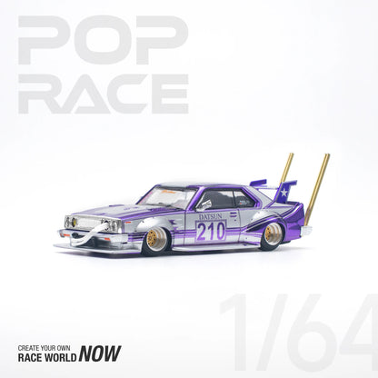 Nissan Skyline C210 Kaido Racer (Bosozoku Style) Purple Chrome/Silver – PR64-0107
