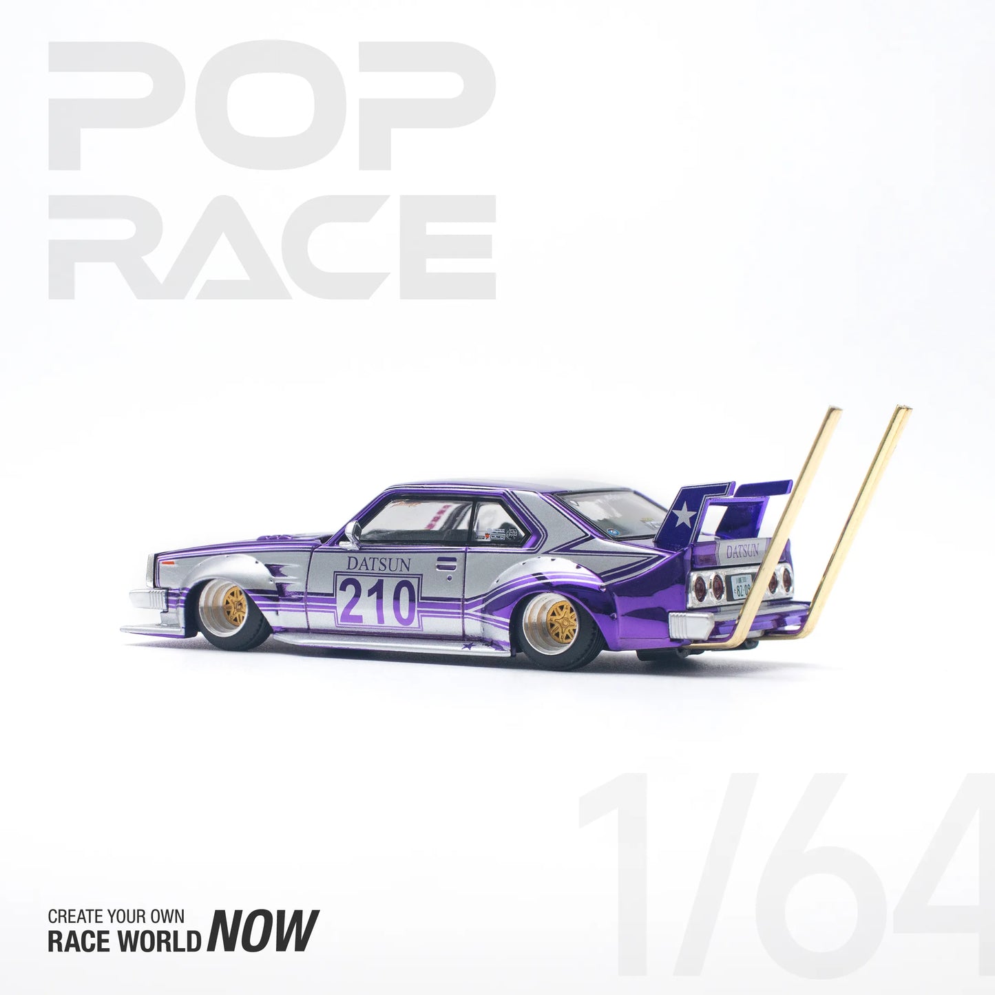 Nissan Skyline C210 Kaido Racer (Bosozoku Style) Purple Chrome/Silver – PR64-0107