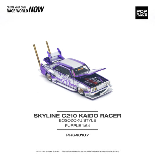 Nissan Skyline C210 Kaido Racer (Bosozoku Style) Purple Chrome/Silver – PR64-0107