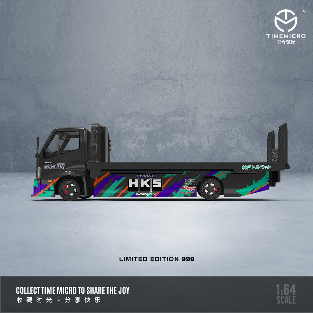 H300 flatbed Transport truck trailer HKS *LIMITED TO 999pcs* TimeMicro 1:64