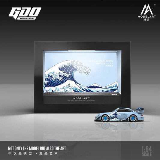 PORSCHE RWB 993 KANAGAWA SURFING with Frame & Lights 1:64 *LIMITED TO 499pcs*