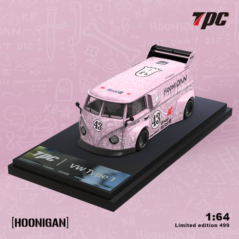 Pink Hoonigan Set - Porsche 992 GT3 RS + Volkswagen T1 + Trailer LIMITED TO 499pcs