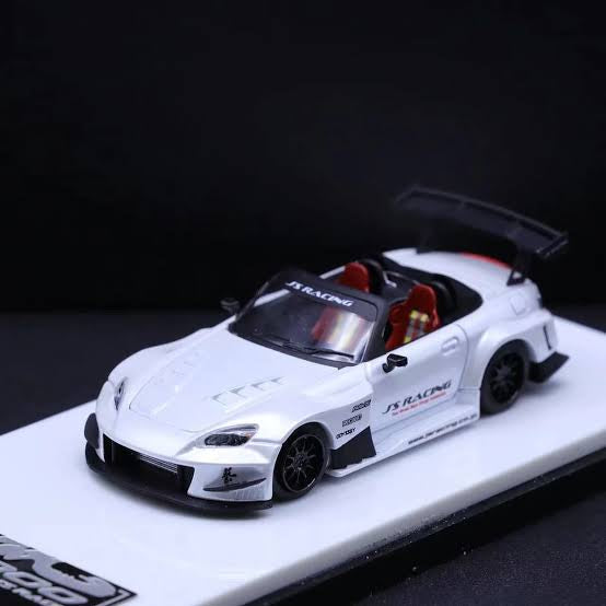 Custom Honda S2000 JS Racing White w/ Opening Hood Micro Turbo 1:64