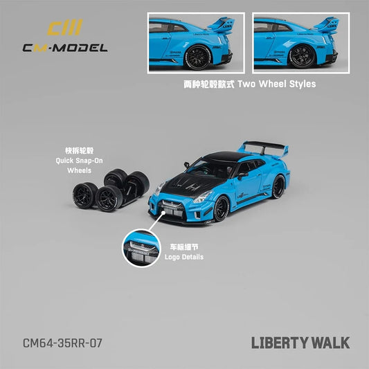 Nissan GT-R R35, Super Silhouette 35GT-RR 3.0 Baby Blue Color (Carbon-Hood)