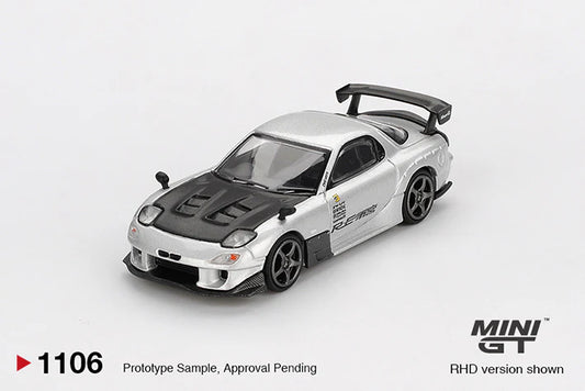 Mazda RX-7 RE-Amemiya Silver Metallic - MGT01106 Mini GT 1:64 (Box)