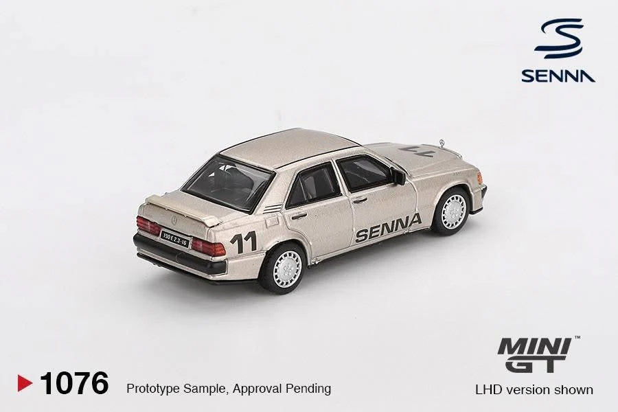 Mercedes-Benz 190 E 2.3-16 #11 Ayrton Senna 1984 Nürburgring Race of Champions w/ Figure - Mini GT 1:64 (Blister)
