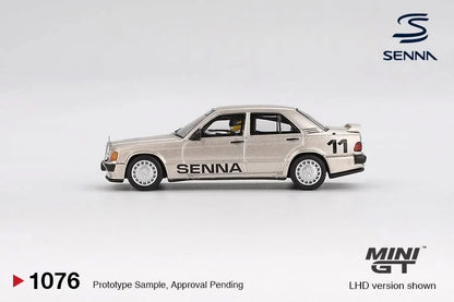 Mercedes-Benz 190 E 2.3-16 #11 Ayrton Senna 1984 Nürburgring Race of Champions w/ Figure - Mini GT 1:64 (Blister)