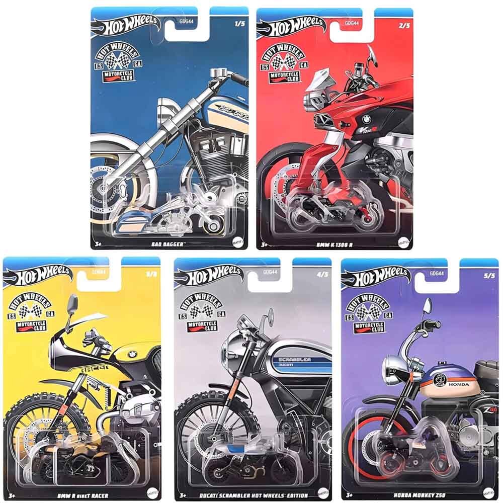 Hot Wheels Themed Automotive Set of 5 - Motorcycle Club