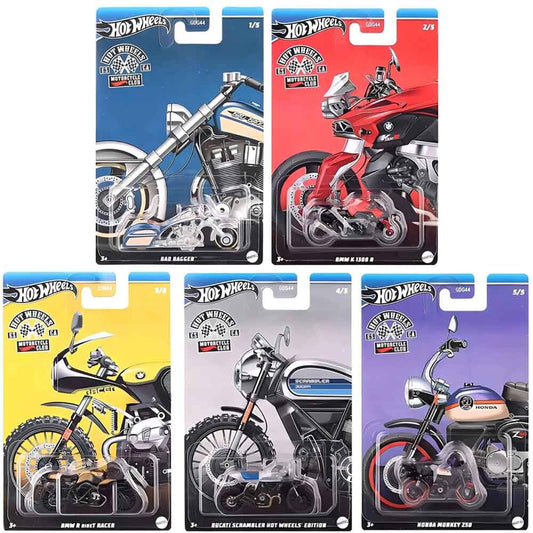 Hot Wheels Themed Automotive Set of 5 - Motorcycle Club