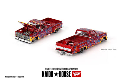 Chevrolet Silverado Dually On Fire V1 - Kaido House x MiniGT