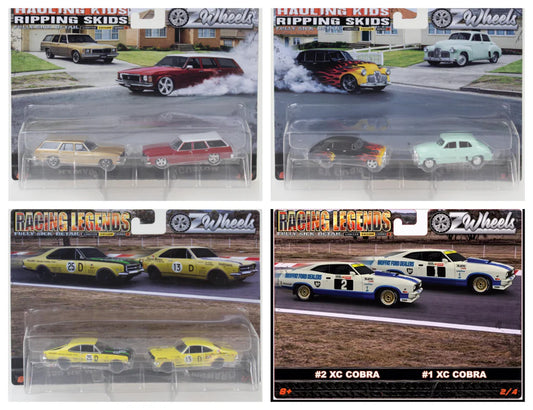 (4-PACK) BATHURST LEGENDS / HJ & FX HAULIN KIDS TWIN SET -- OZ WHEELS 1:64