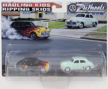 HOLDEN FX SEDAN TWIN SET -- HAULING KIDS & RIPPING SKIDS -- OZ WHEELS FSD 1:64