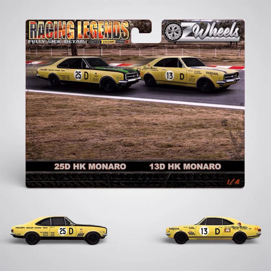 BATHURST TWIN SET - #13D 1968 WINNER & #25 HOLDEN HK MONARO - OZ WHEELS FSD 1:64