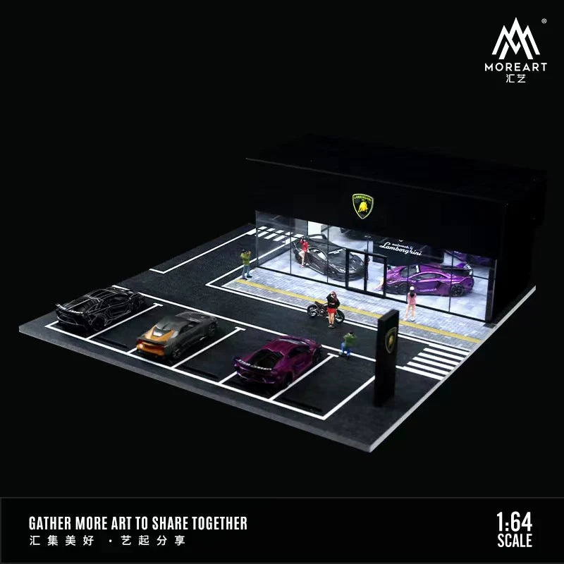 Lamborghini Exhibition Hall Diorama w/ LED Lights