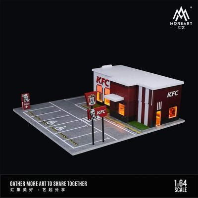 KFC Restaurant Parking Lot scene - Morearts Diorama 1:64 Scale