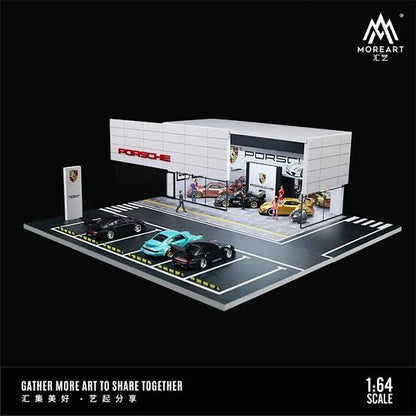 Porsche Showroom Scene Diorama w/ LED Lights