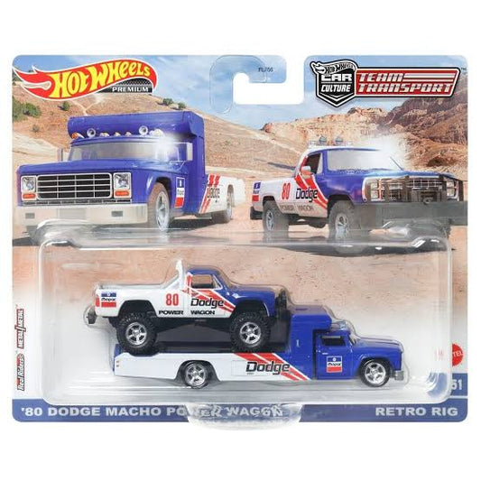 ‘80 Dodge Macho Power Wagon Team Transport #51 Hotwheels Retro Rig