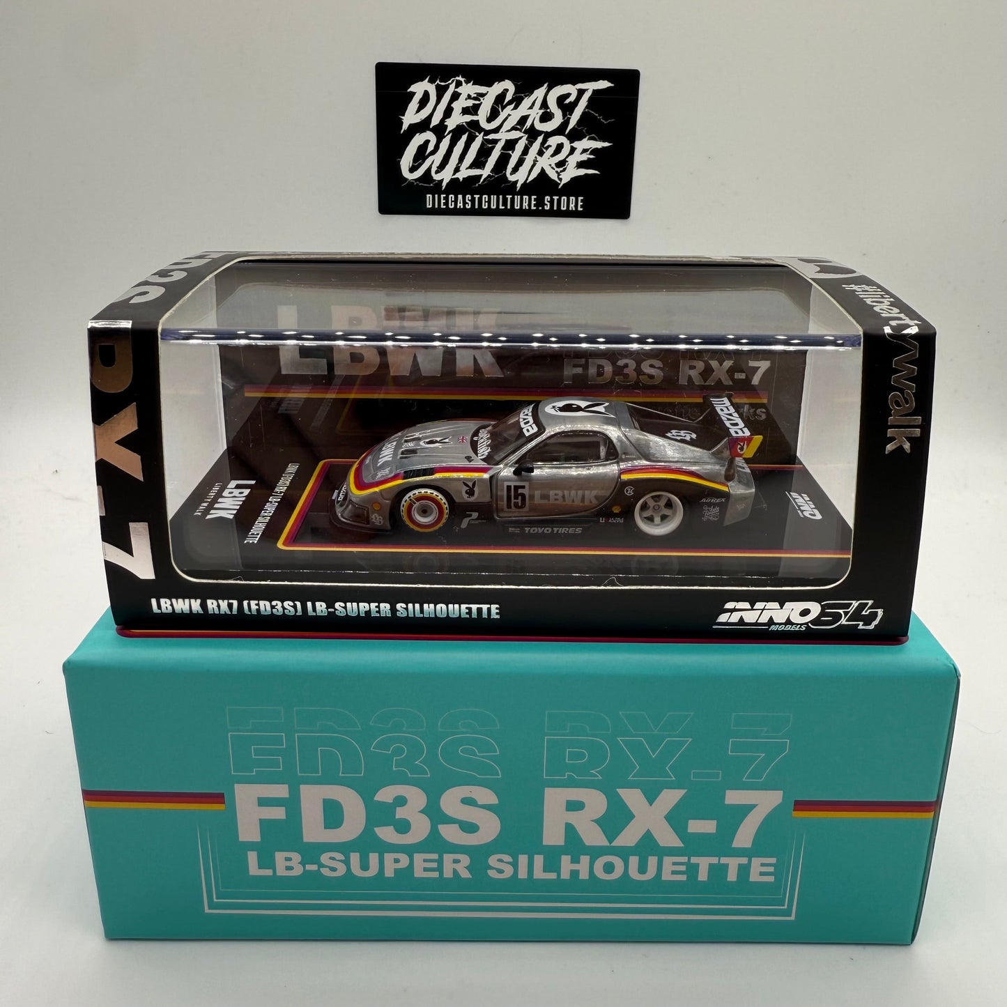 MAZDA RX7 (FD3S) LB-SUPER SILHOUETTE #15 *CHASE* TEAL BLUE BEIJING - INNO64