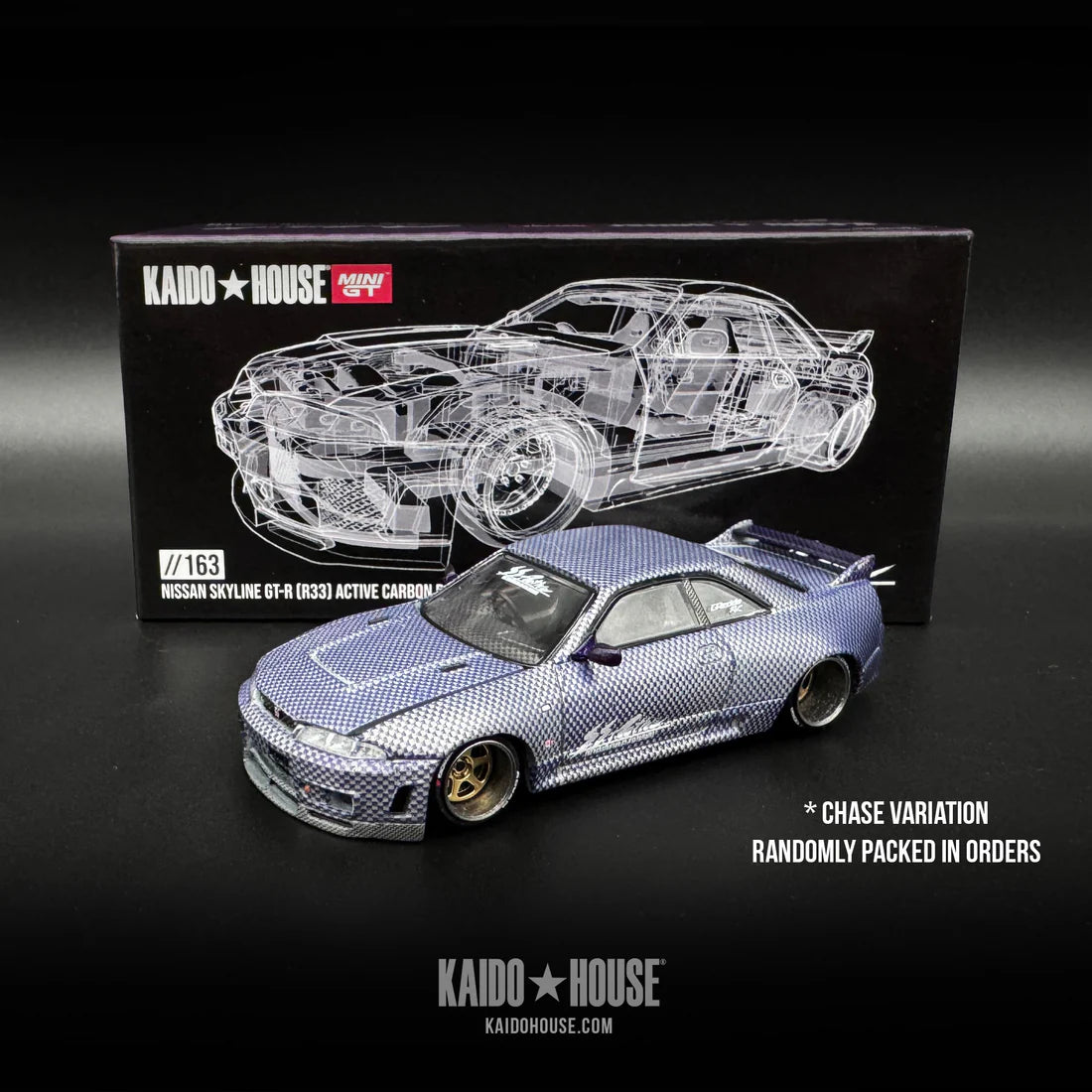 Kaido GT Nissan Skyline GT-R (R33) Active Carbon R V2 MiniGT