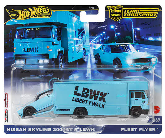 Nissan Skyline 2000 GT-R LBWK #69 - Hotwheels Premium Team Transport