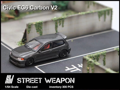 Honda Civic EG6 Full Carbon V2 - *Limited to 300pcs* Street Weapon 1/64