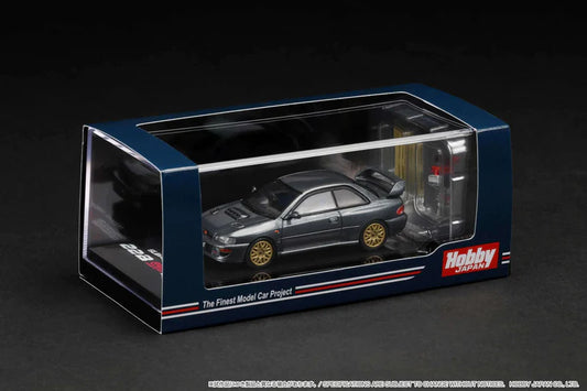 SUBARU IMPREZA 22B STI VERSION (GC8) W/ EJ ENGINE DISPLAY GRAY METALLIC HOBBY JAPAN 1:64