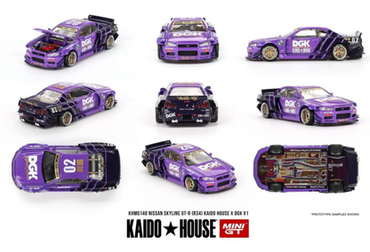 NISSAN SKYLINE GT-R (R34) KAIDO HOUSE X DGK V1 - MINI GT x Kaido House #140