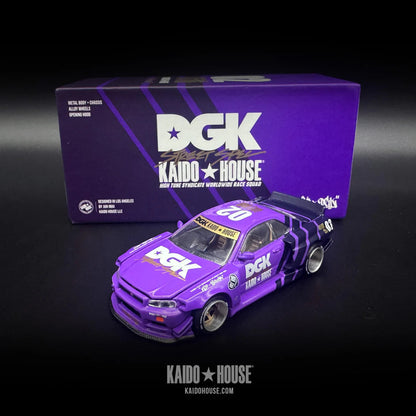 NISSAN SKYLINE GT-R (R34) KAIDO HOUSE X DGK V1 - MINI GT x Kaido House #140