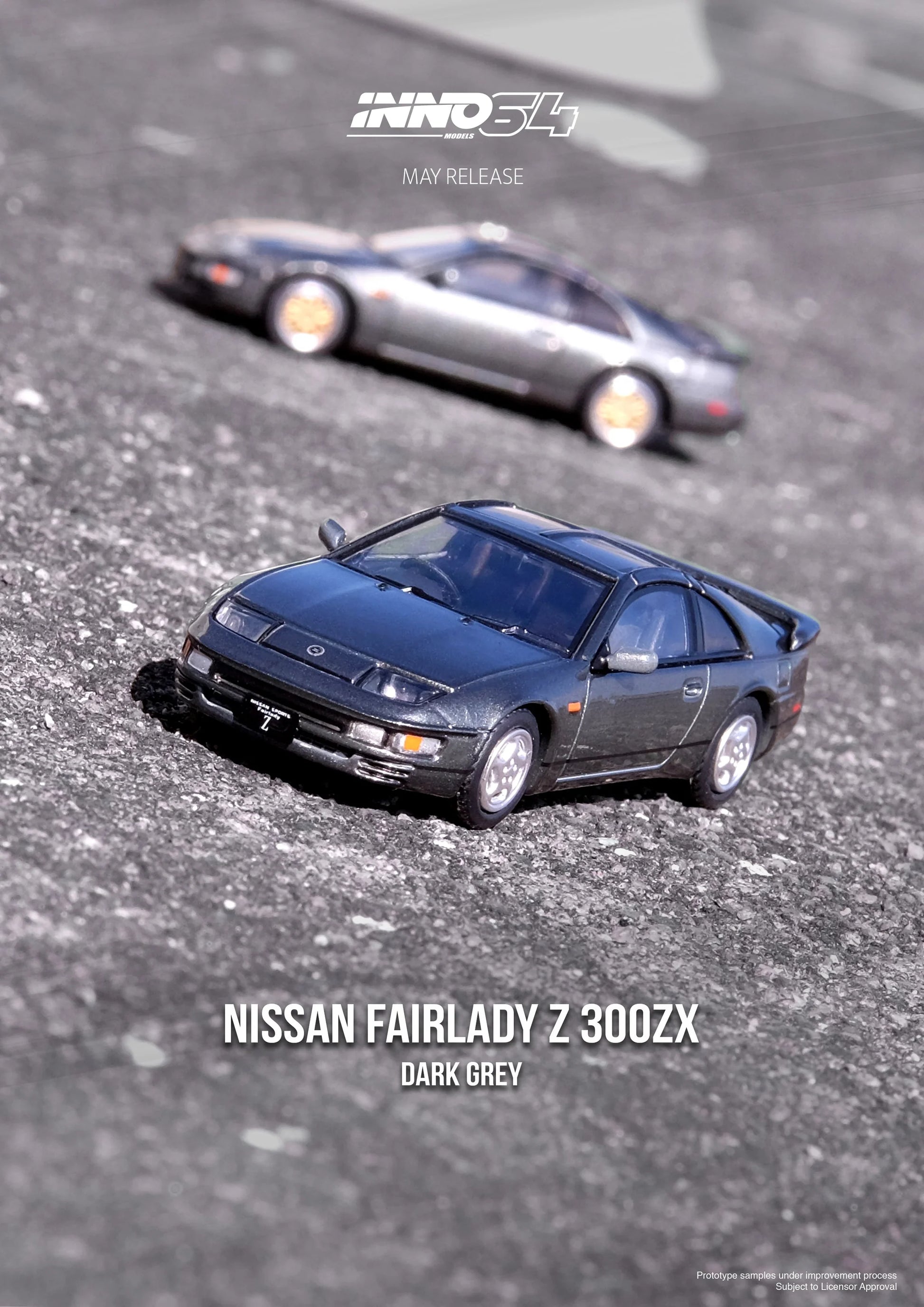 NISSAN FAIRLADY 300ZX (Z32) (OXFORD GREY METALLIC) - INNO64 NISSAN FAIRLADY 300ZX (Z32) (OXFORD GREY METALLIC) - INNO64