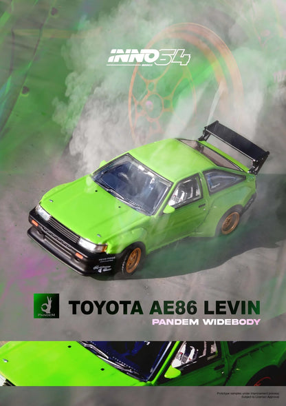 TOYOTA AE86 Levin "PANDEM ROCKET BUNNY" Green - INNO64 1:64