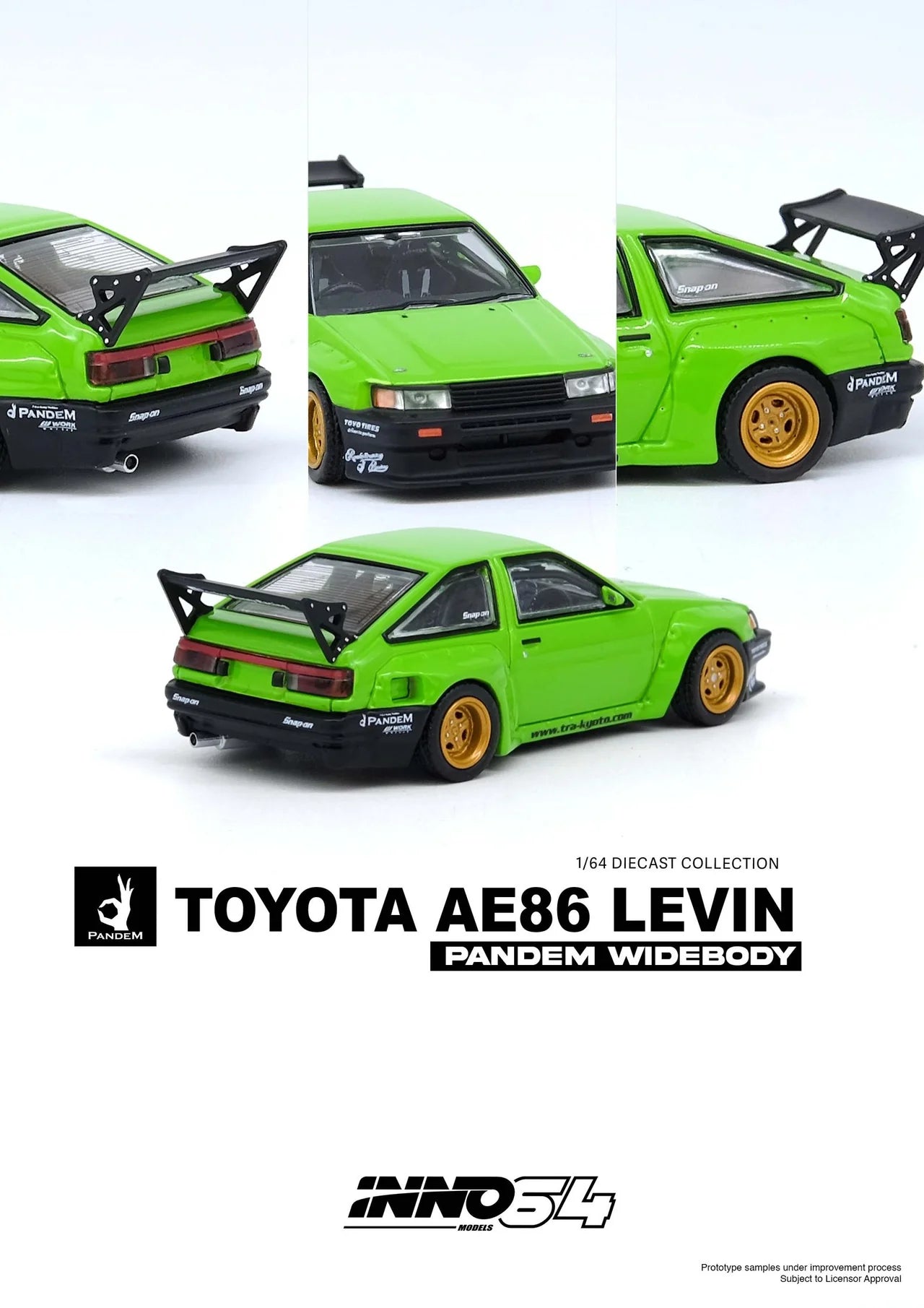 TOYOTA AE86 Levin "PANDEM ROCKET BUNNY" Green - INNO64 1:64