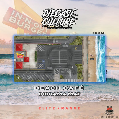 Beach Cafe Diorama mat IN-N-OUT Burgers (90cm x 45cm) ELITE RANGE