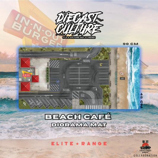 Beach Cafe Diorama mat IN-N-OUT Burgers (90cm x 45cm) ELITE RANGE