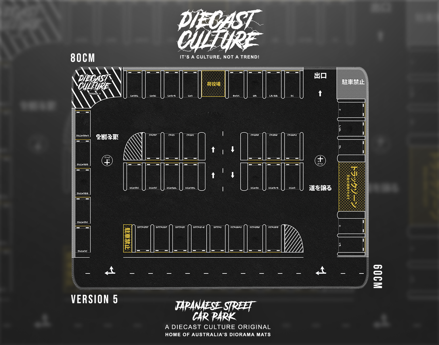 JAPANESE STREET CAR PARK - Diorama Desktop Mat Version 5 (60x80cm)