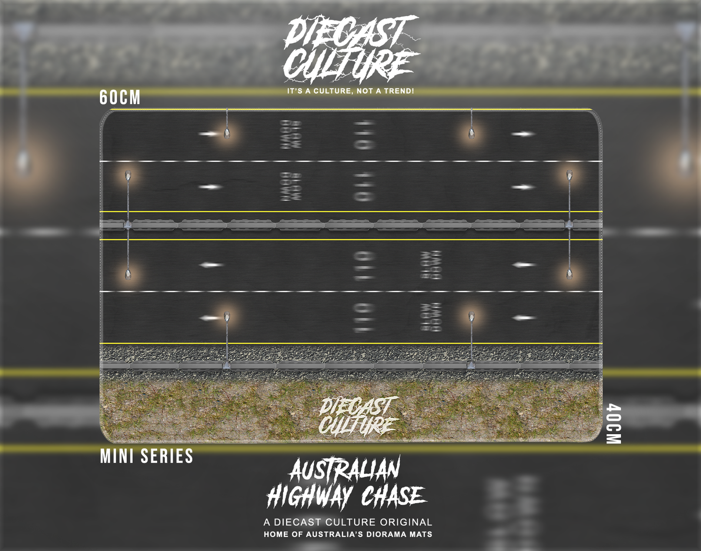 AUSTRALIAN HIGHWAY CHASE - Diorama Desktop Mat (40x60cm)