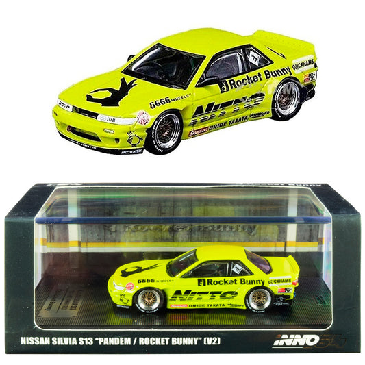 INNO64 Nissan Silvia S13 Pandem Rocket Bunny V2 Yellow 1:64 Scale