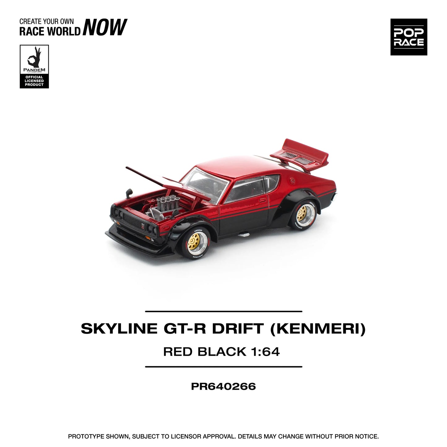 Nissan Skyline KPGC110 GT-R V8 Drift (Kenmeri) Red Black – PR64-0266