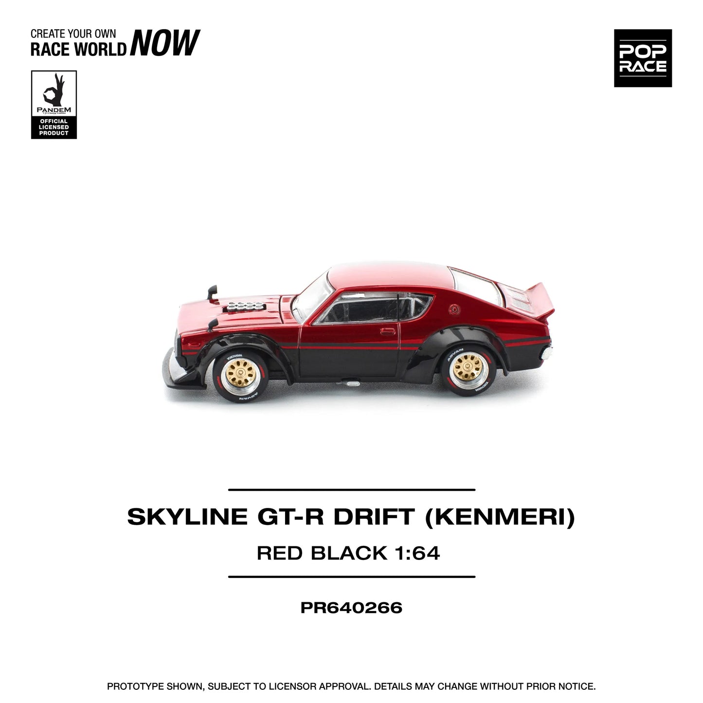 Nissan Skyline KPGC110 GT-R V8 Drift (Kenmeri) Red Black – PR64-0266