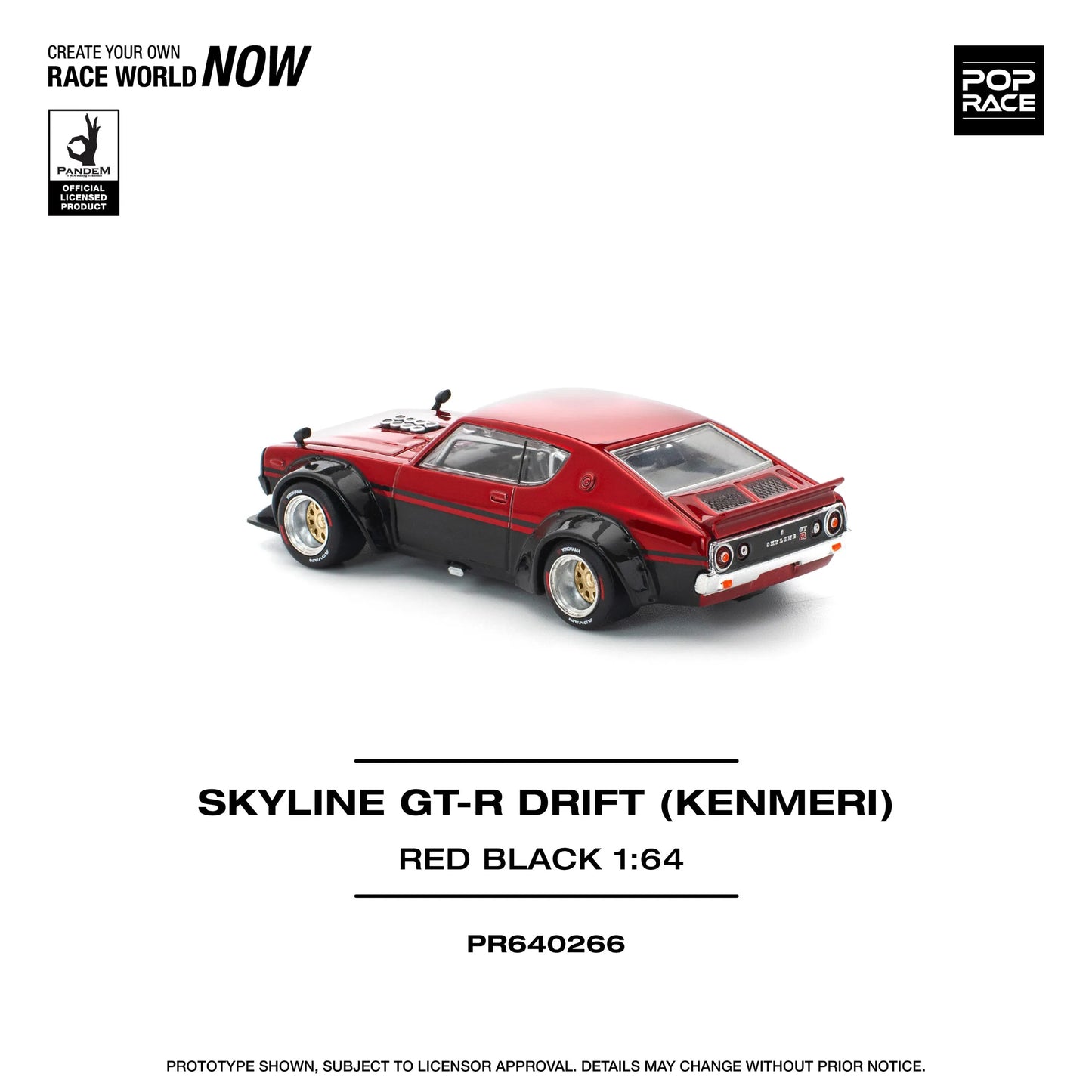 Nissan Skyline KPGC110 GT-R V8 Drift (Kenmeri) Red Black – PR64-0266