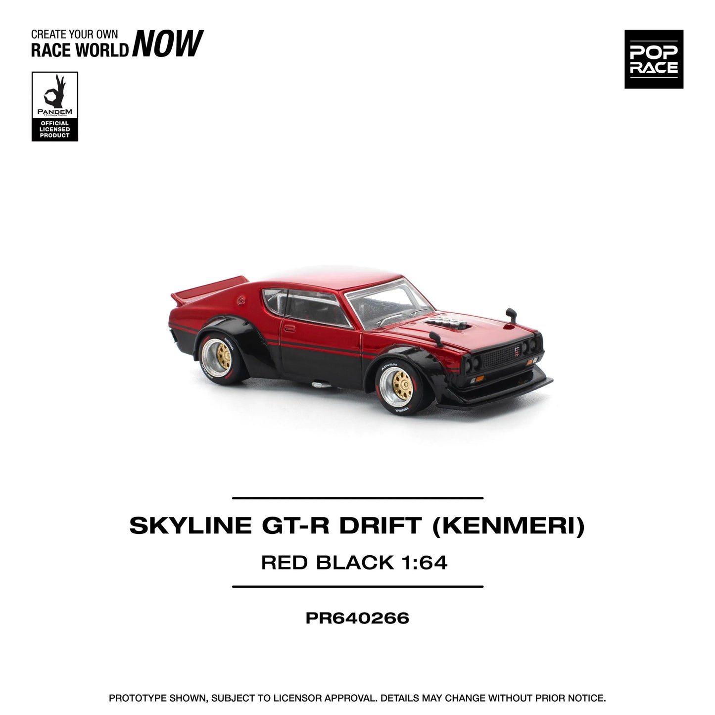 Nissan Skyline KPGC110 GT-R V8 Drift (Kenmeri) Red Black – PR64-0266